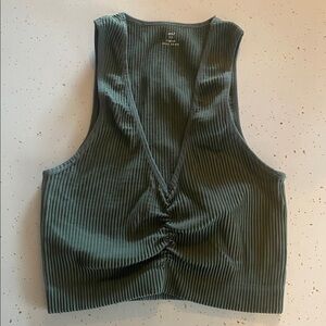 Aerie Green Ribbed Bralette